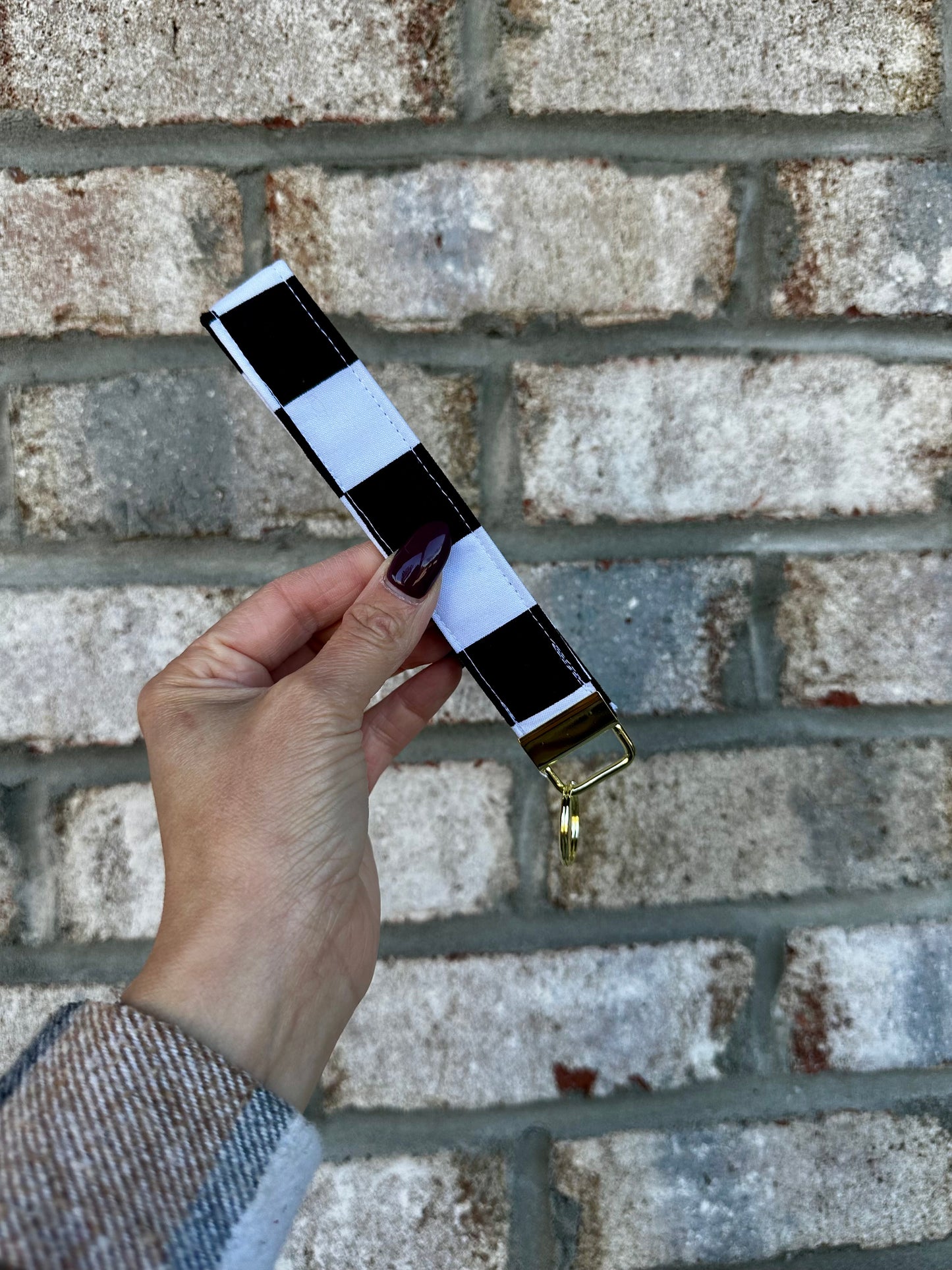 Checkered Key Wristlet