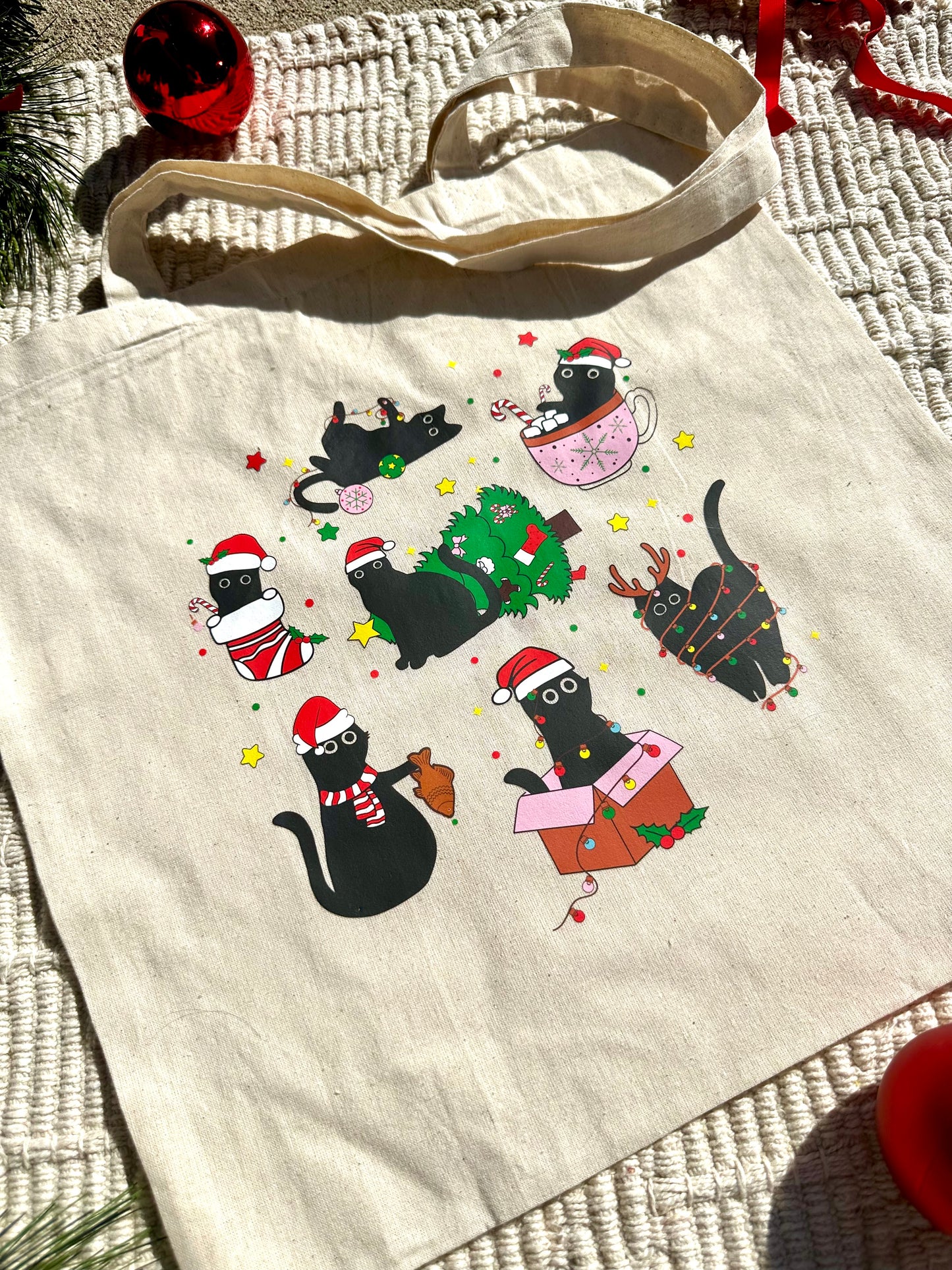 Black Cat Behavior Tote Bag