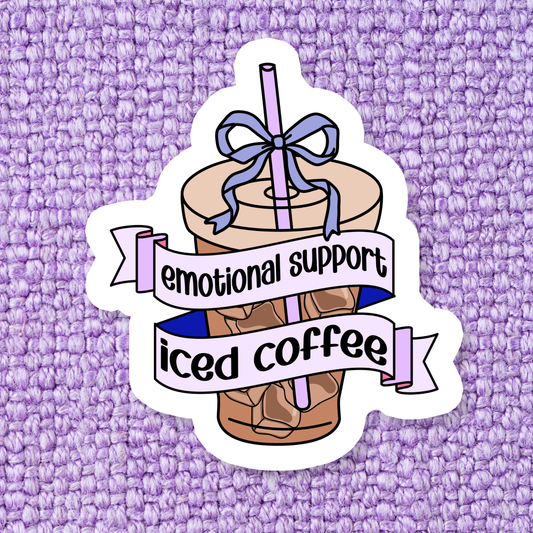 Emotional support coffee sticker