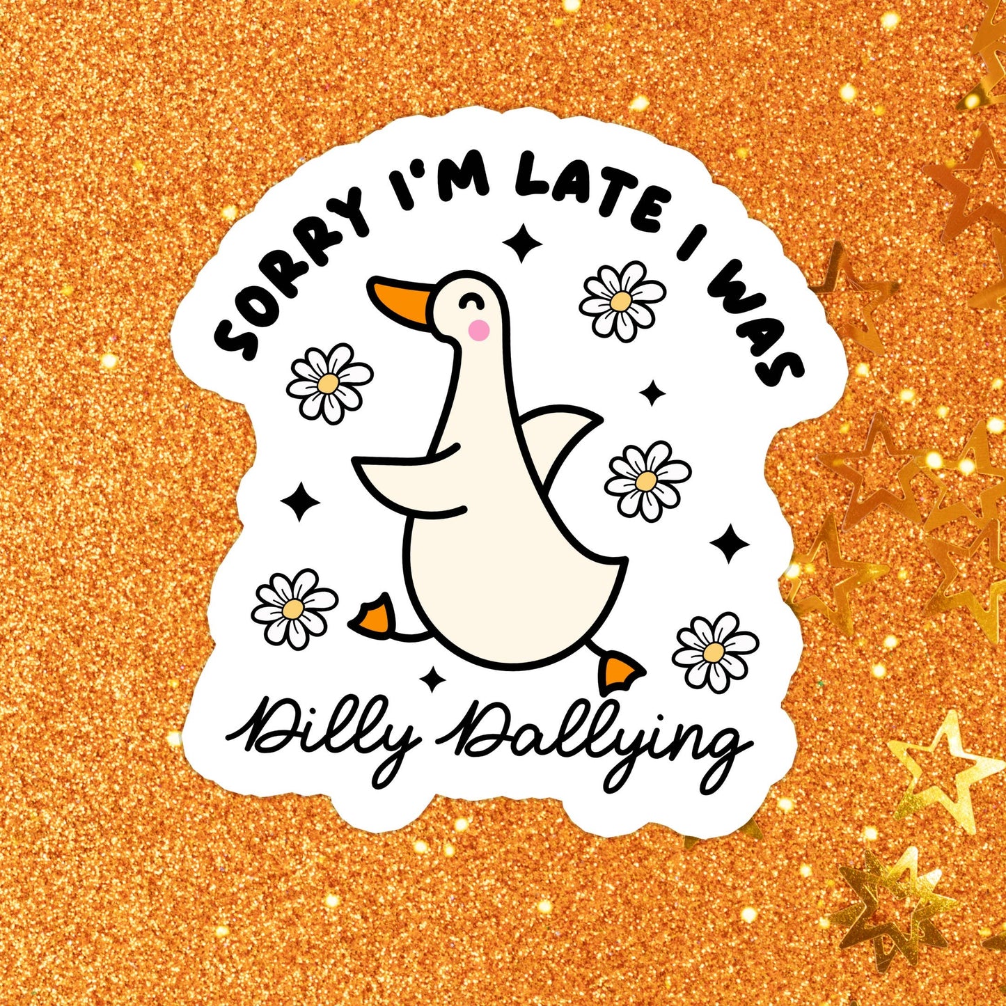 Dilly dallying goose sticker