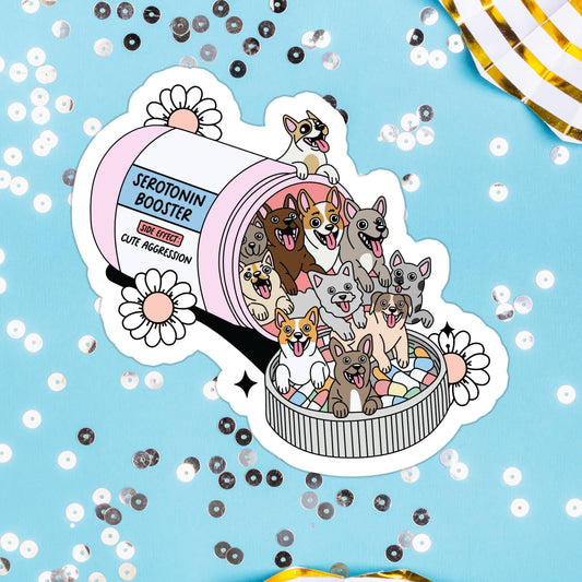 Dog serotonin booster sticker