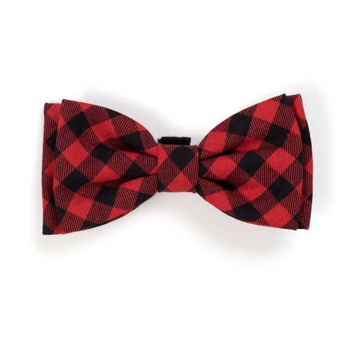 Buffalo Plaid Bow Tie: Red/Black / Small