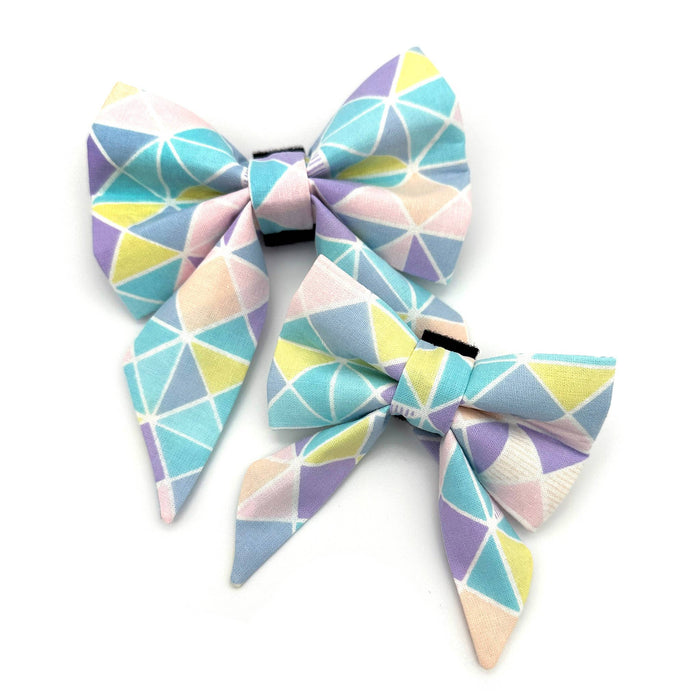 Pastel Easter Sailor Dog Bow : Large