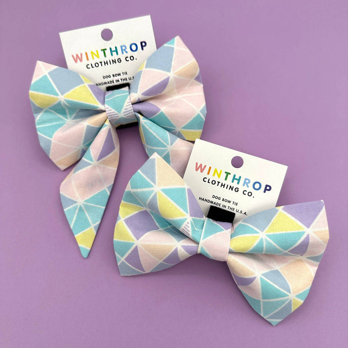 Pastel Easter Sailor Dog Bow : Large