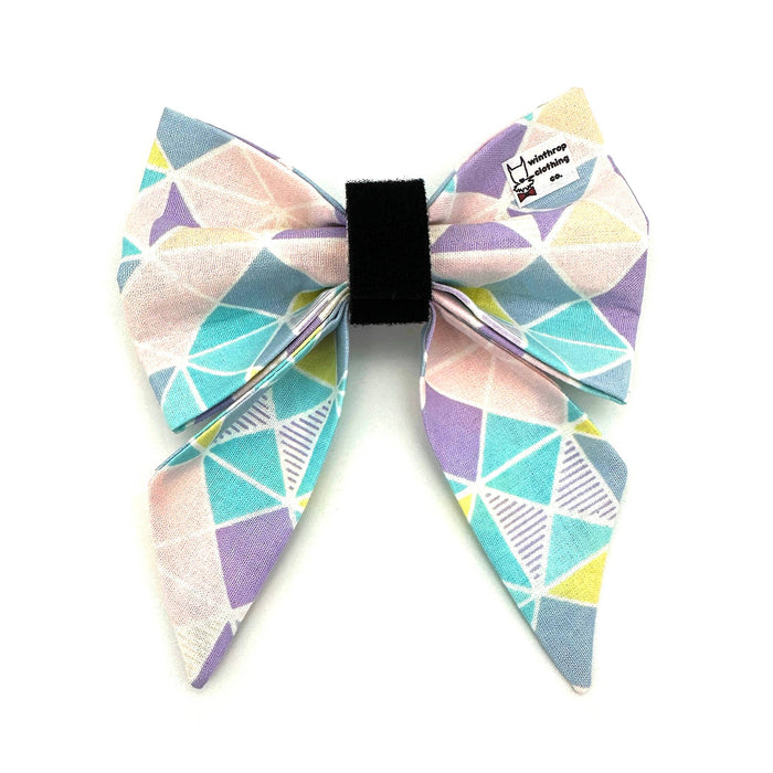 Pastel Easter Sailor Dog Bow : Large
