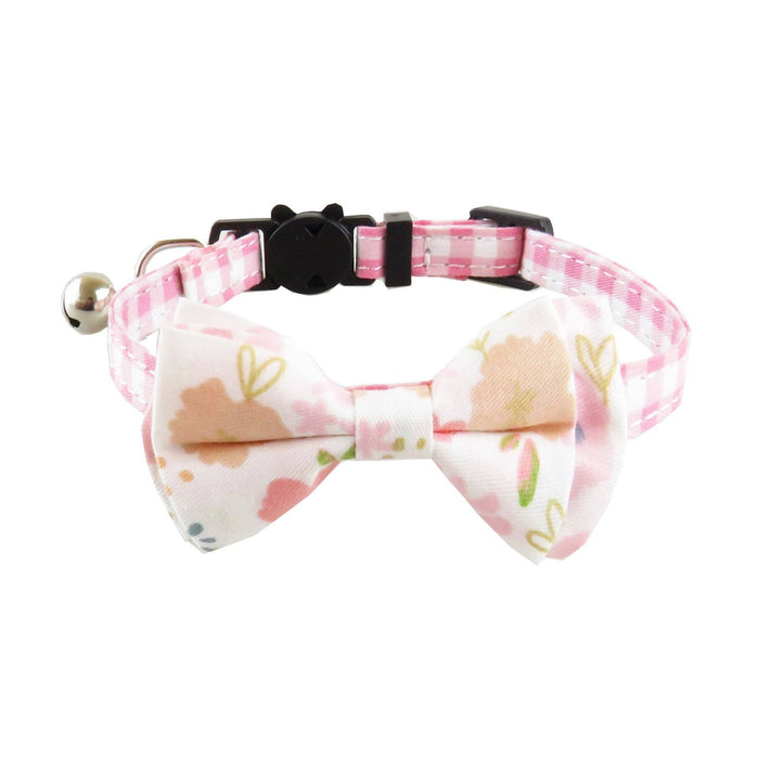 Mokka - Floral Bow Tie Cat Collar: Green / Bandana
