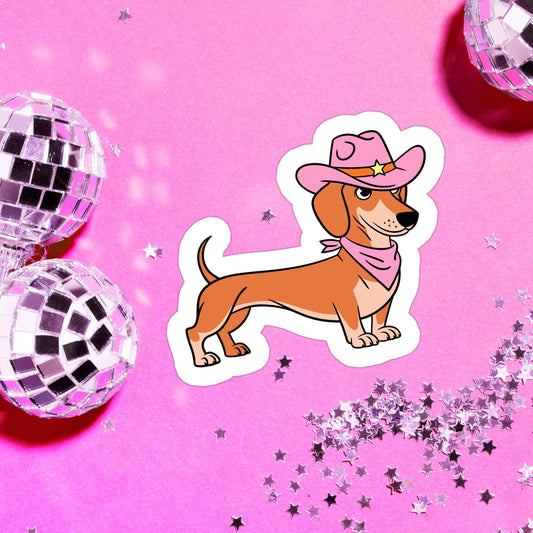 Cowgirl Dachshund sticker