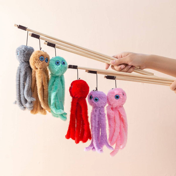 Moo - Octopus Cat Teaser Wand: Green