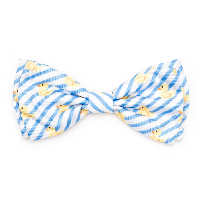 Stripe Rubber Duck Bow Tie: Light Blue/White / Small