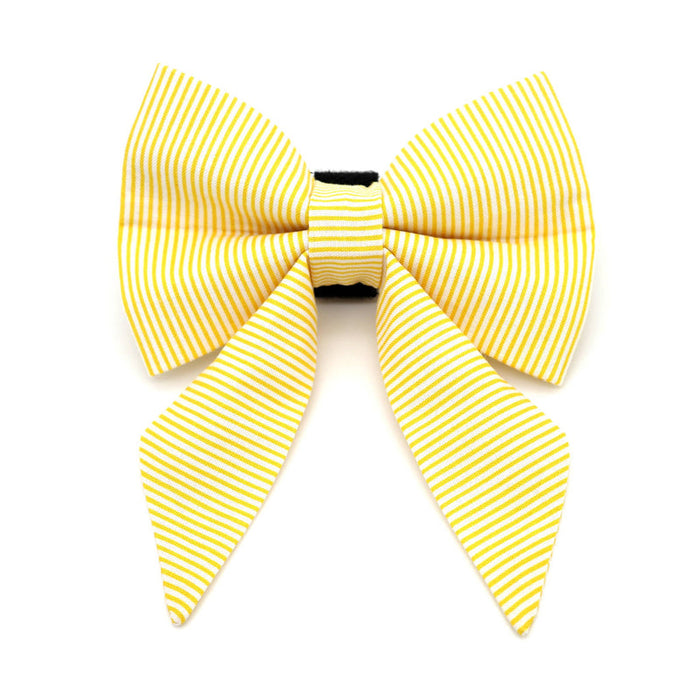 Yellow Pinstripe Sailor Bow