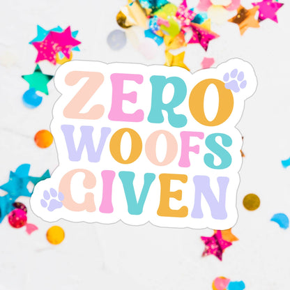 Zero woofs given sticker