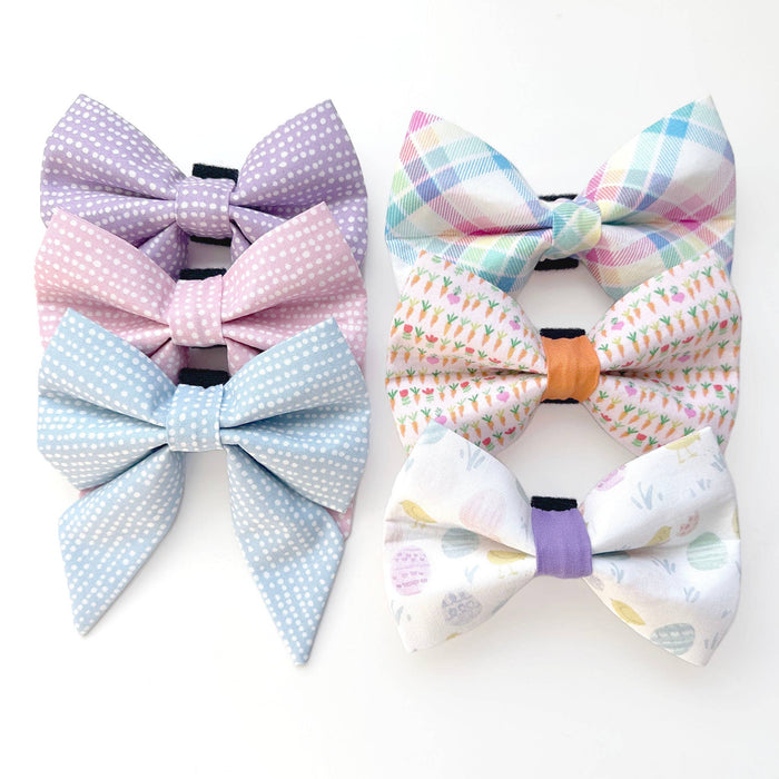 Pink Polka Dot Sailor Dog Bow: Large