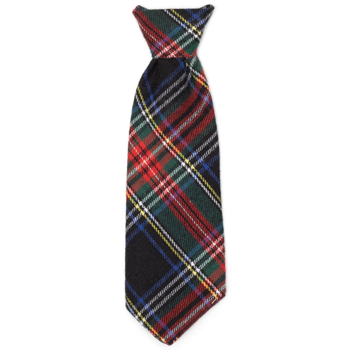 Black Stewart Neck Tie: Black Multicolored / Small