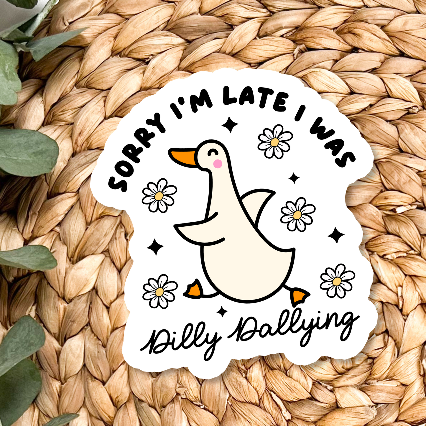Dilly dallying goose sticker
