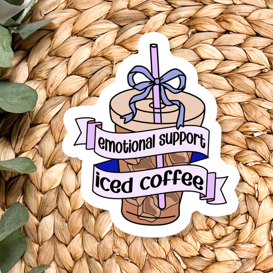 Emotional support coffee sticker