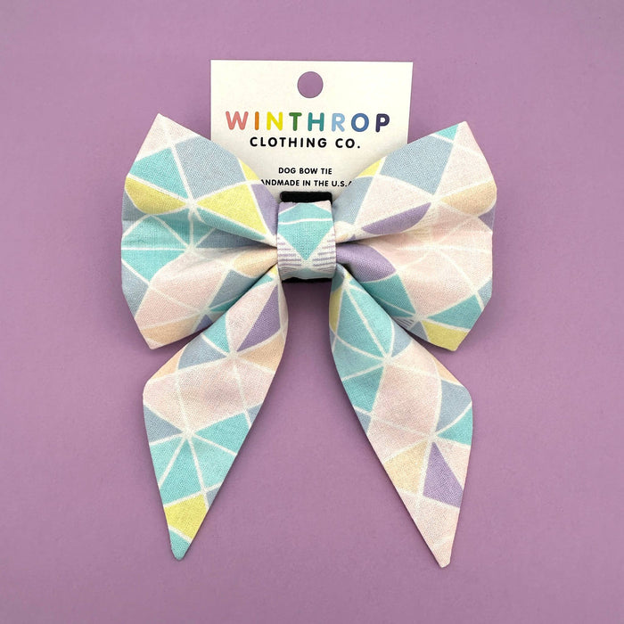 Pastel Easter Sailor Dog Bow : Large