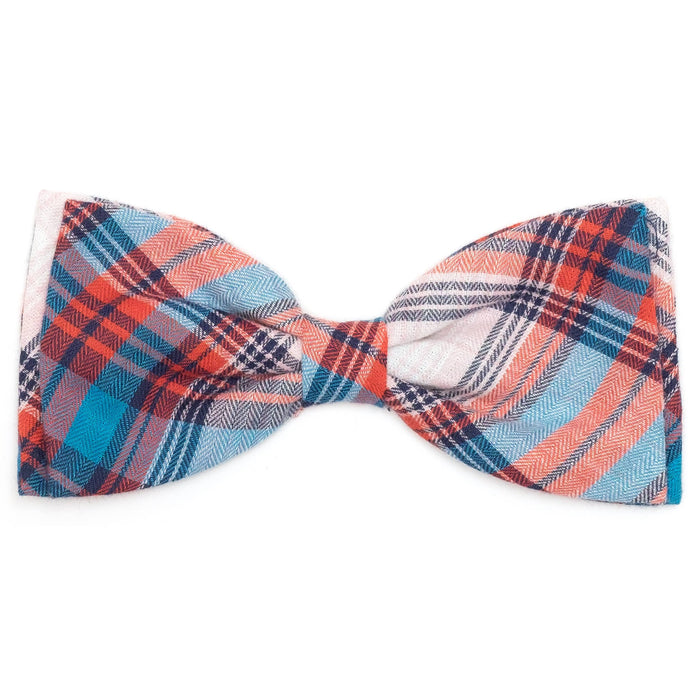 Cornflower Blue/Red Plaid Bow Tie: Blue/Red / Small
