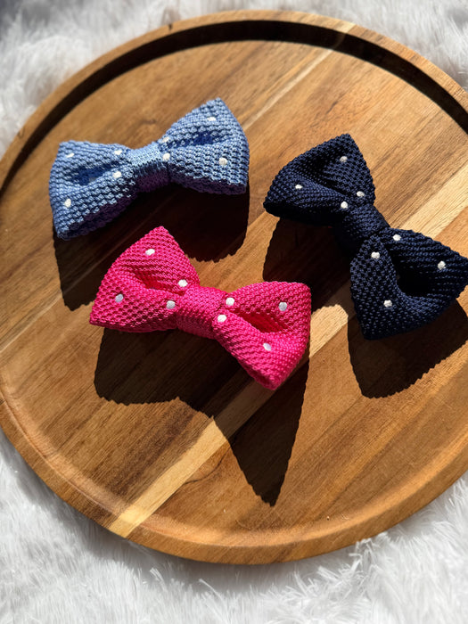 Polka Dot Knit Bow Tie