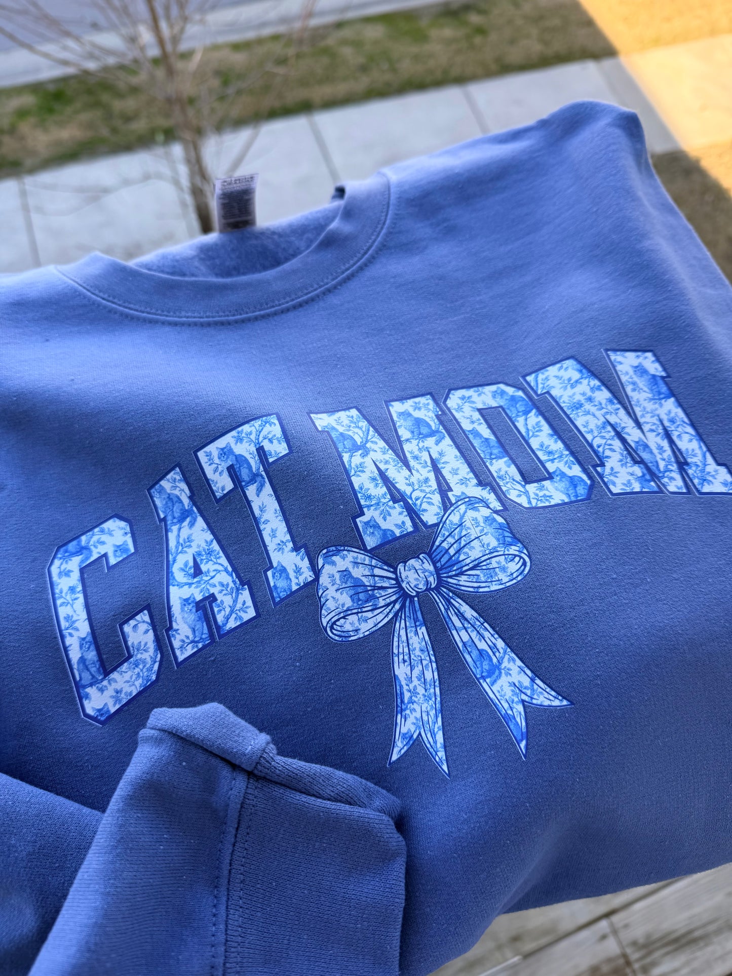 Girly Cat Mom Crewneck Sweatshirt