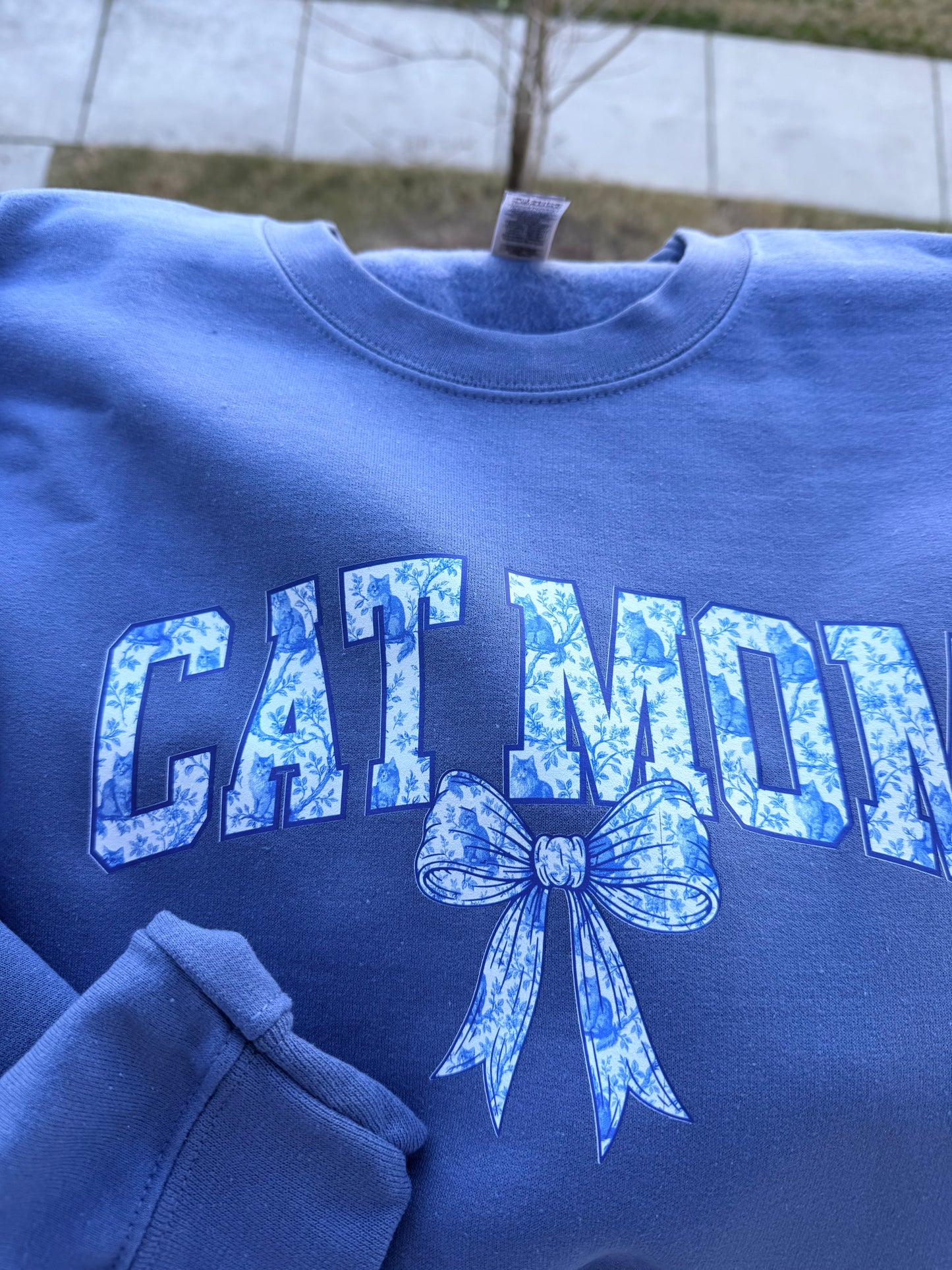 Girly Cat Mom Crewneck Sweatshirt