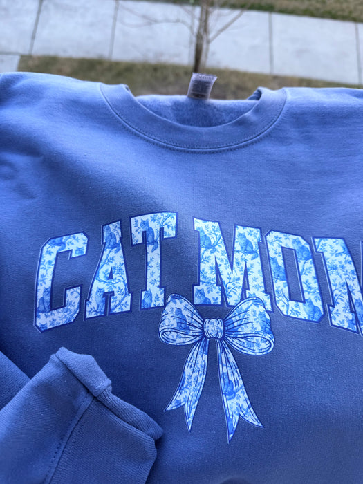 Girly Cat Mom Crewneck Sweatshirt