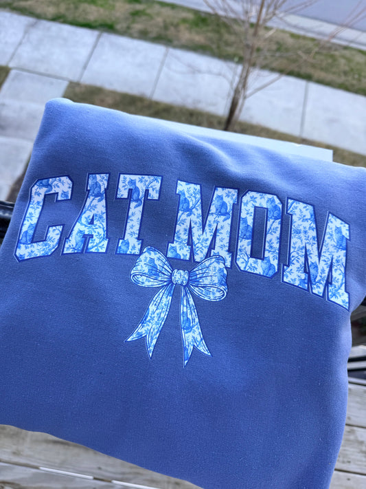 Girly Cat Mom Crewneck Sweatshirt