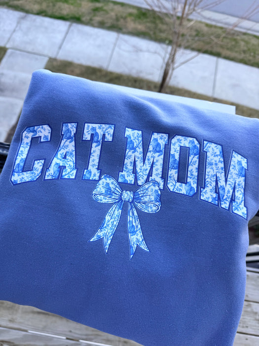 Girly Cat Mom Crewneck Sweatshirt