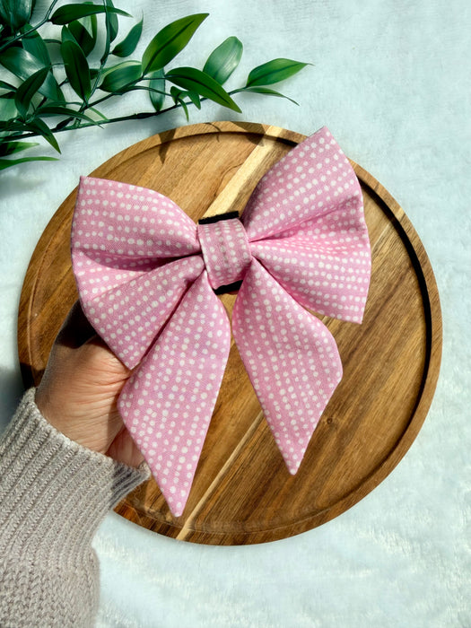 Pink Polka Dot Sailor Bow