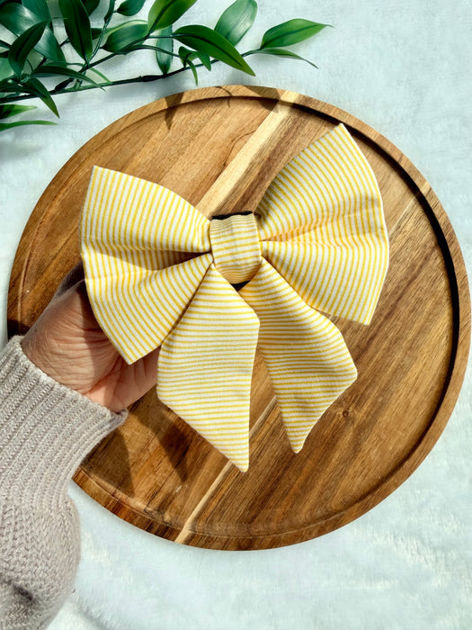 Yellow Pinstripe Sailor Bow