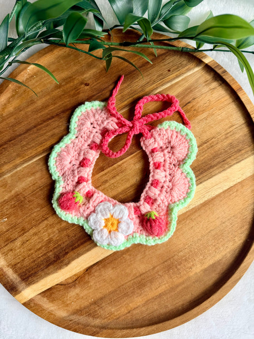Strawberry Daisy Crochet Bandana