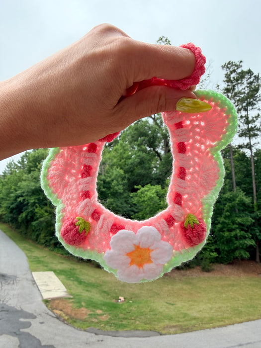 Strawberry Daisy Crochet Bandana