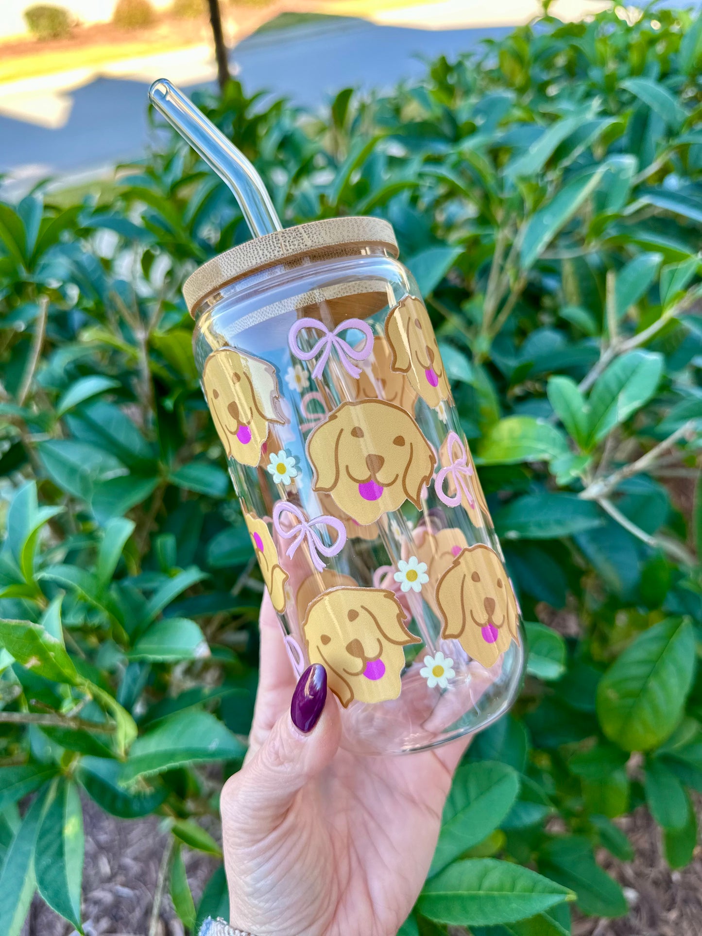 Golden Retriever Glass Cup