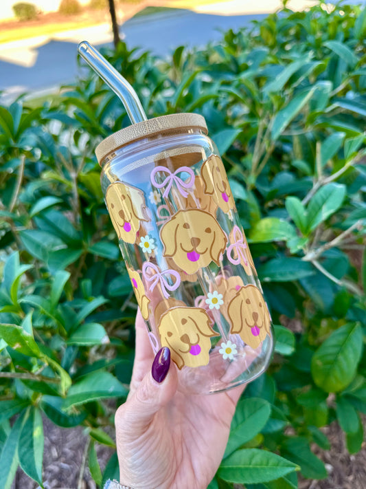 Golden Retriever Glass Cup
