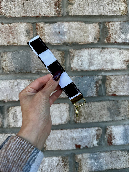 Checkered Key Wristlet