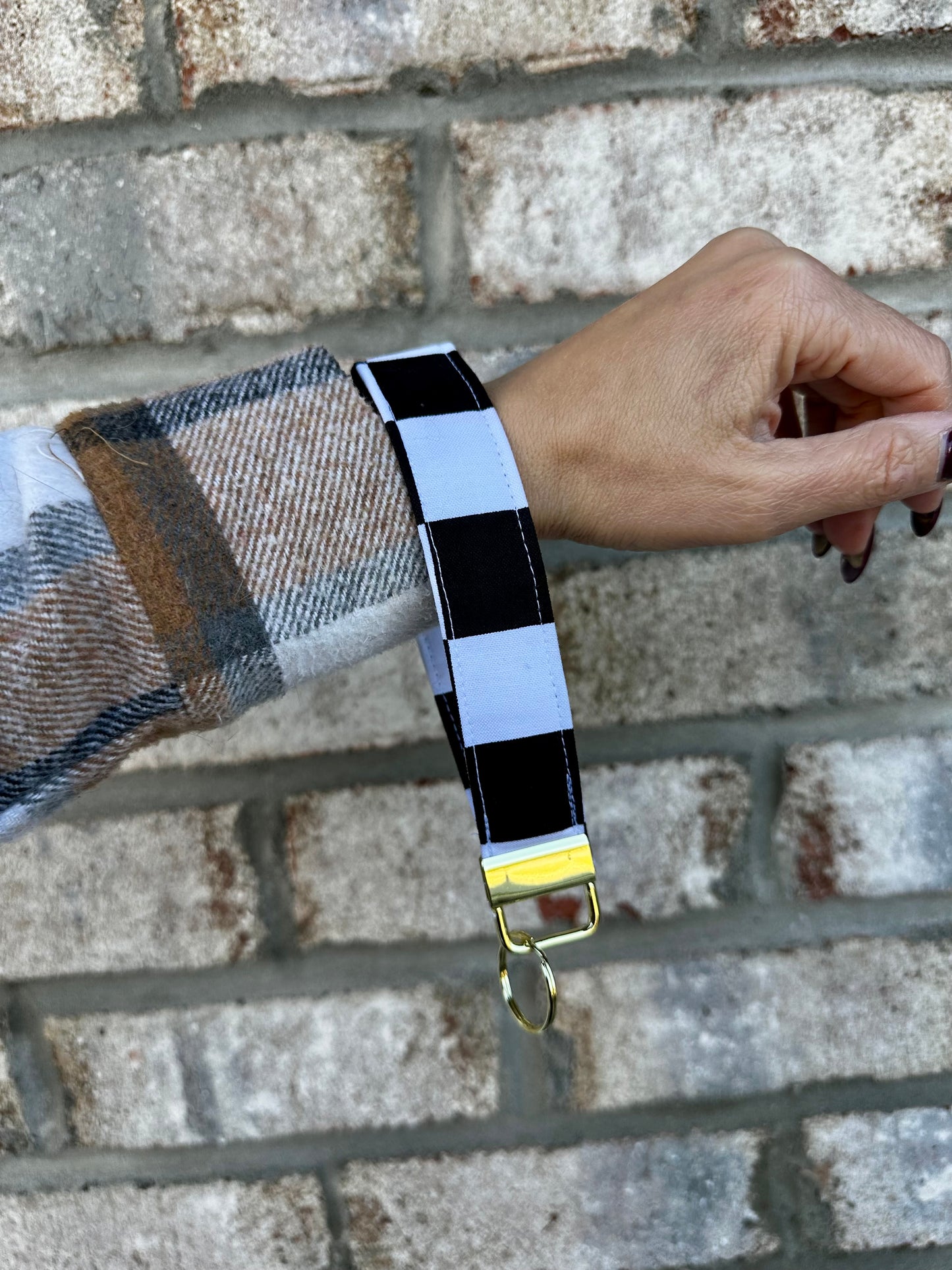 Checkered Key Wristlet