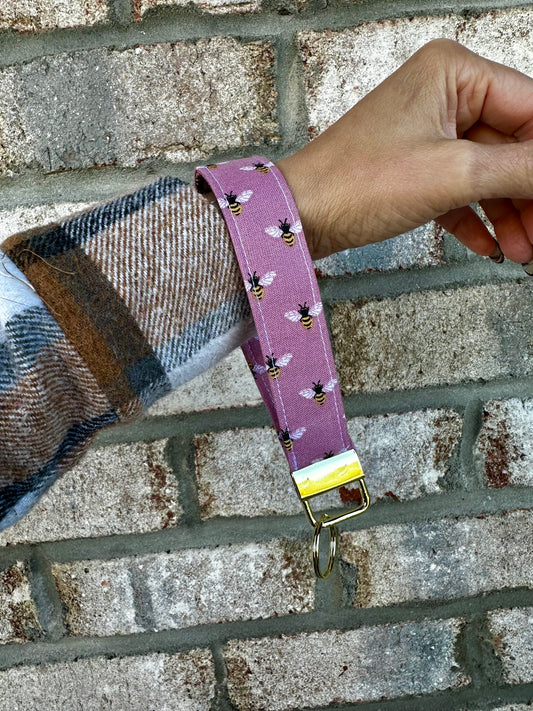 Honey Bee Key Wristlet