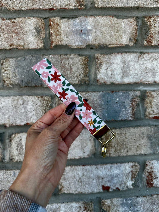 Pink Blossom Key Wristlet