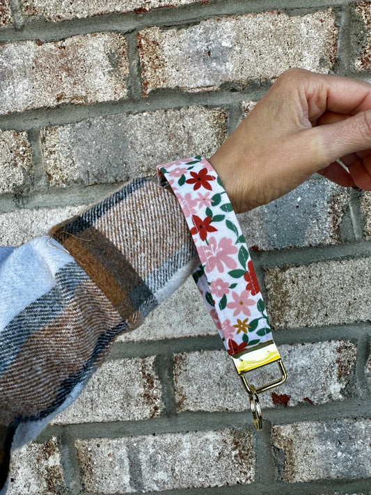 Pink Blossom Key Wristlet
