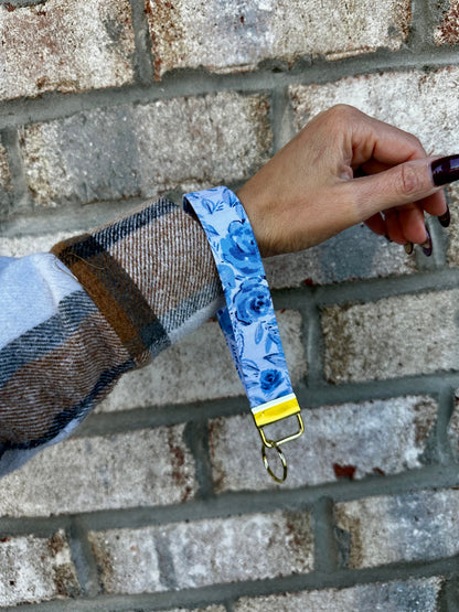 Blue Blossom Key Wristlet