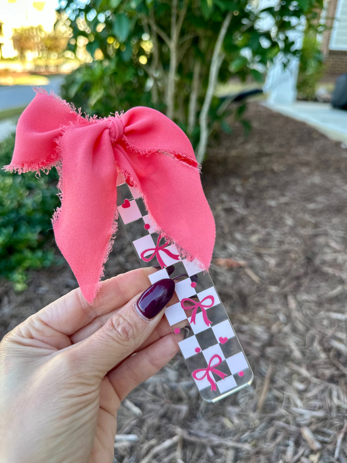 Checkered Bows Bookmark