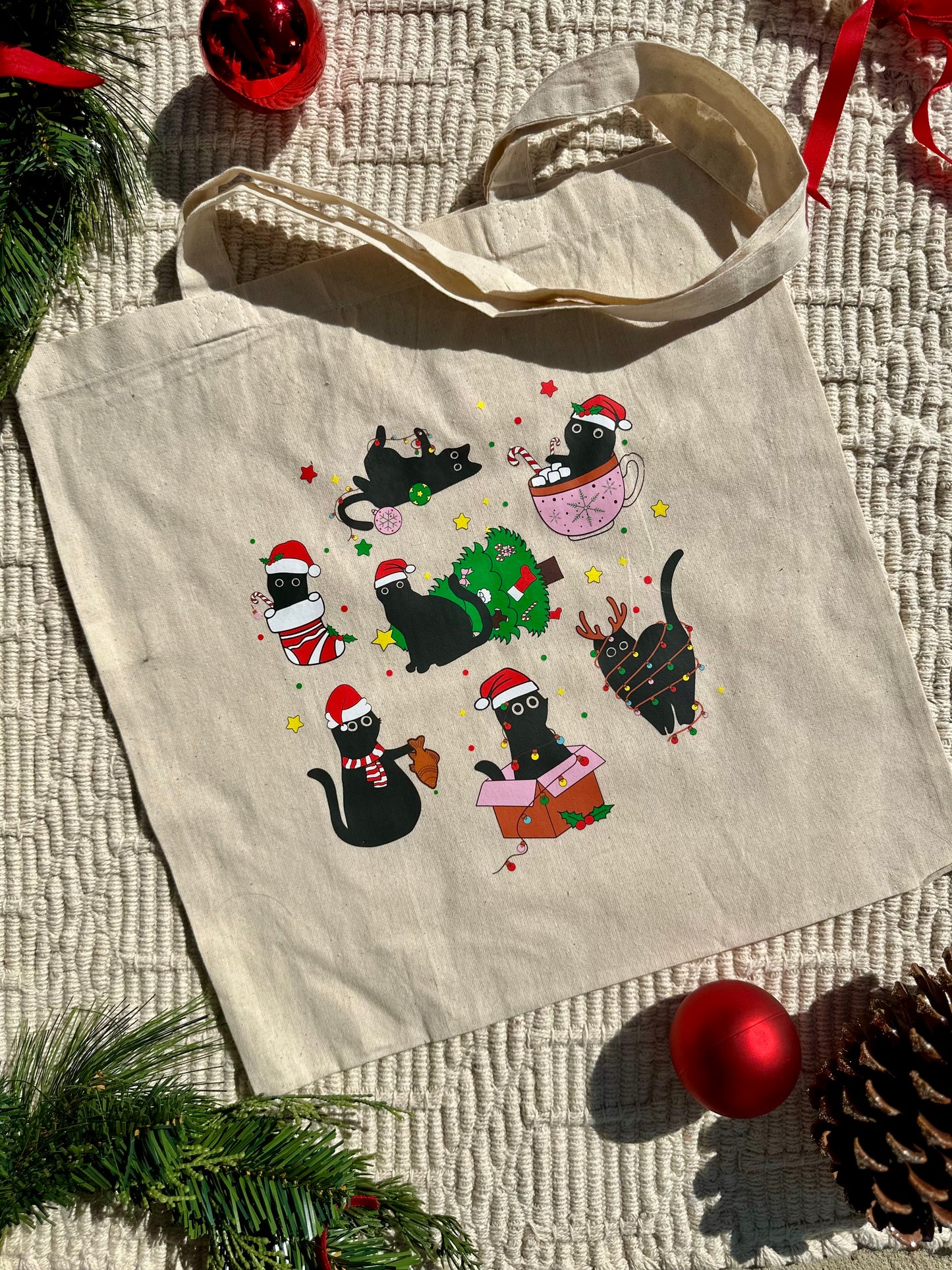 Black Cat Behavior Tote Bag