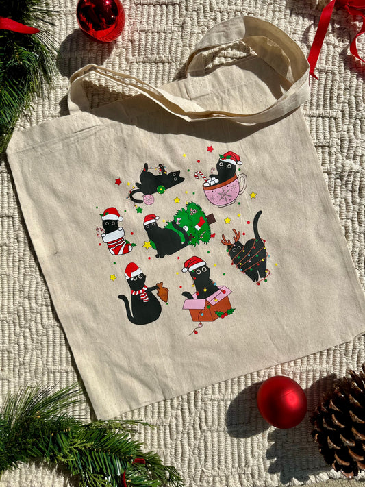 Black Cat Behavior Tote Bag