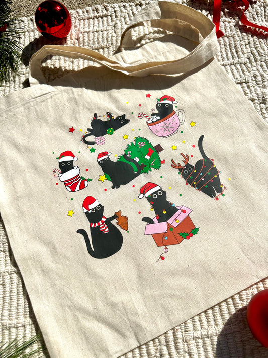 Black Cat Behavior Tote Bag
