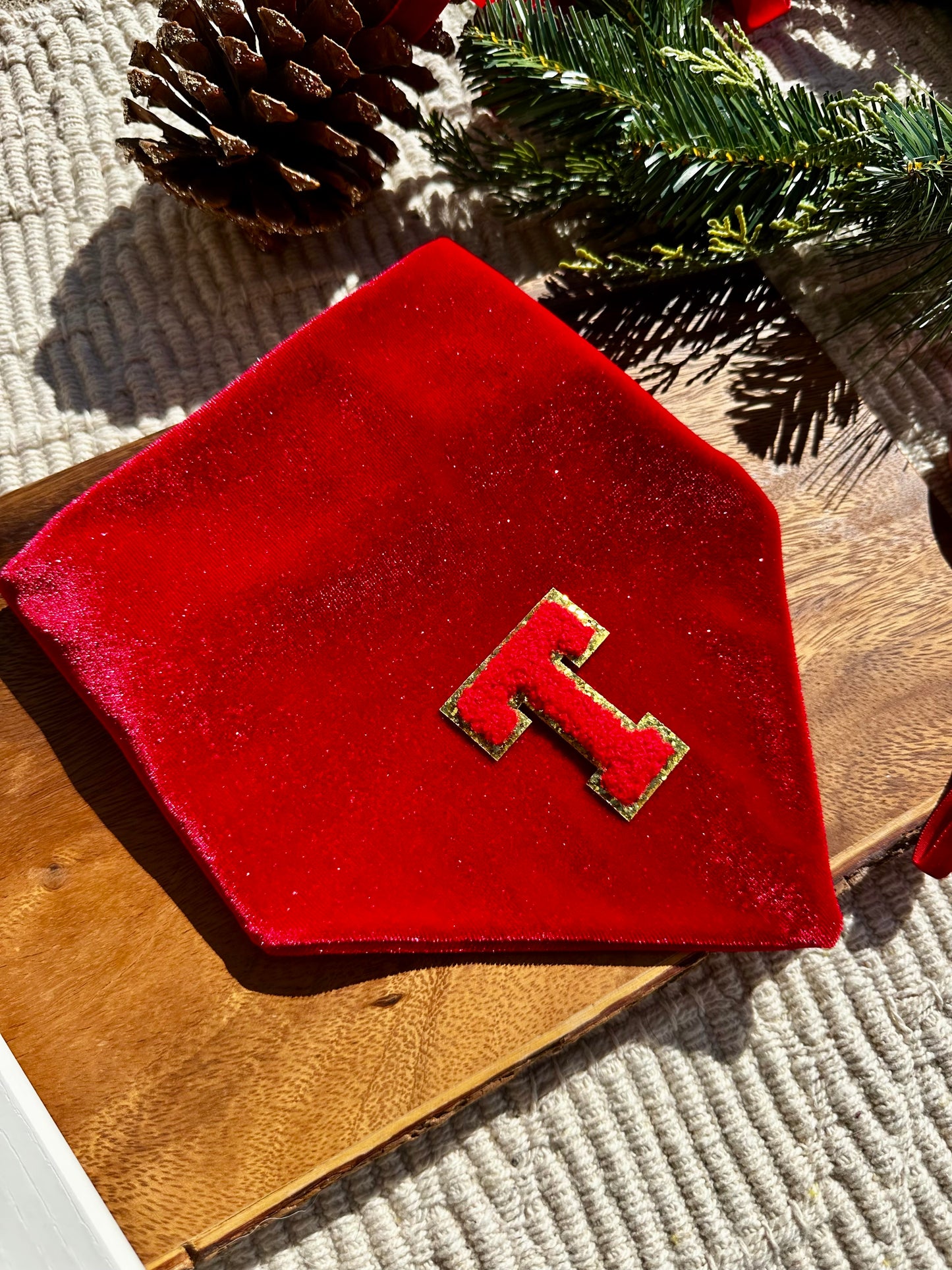 Red Glitter Letter Patches