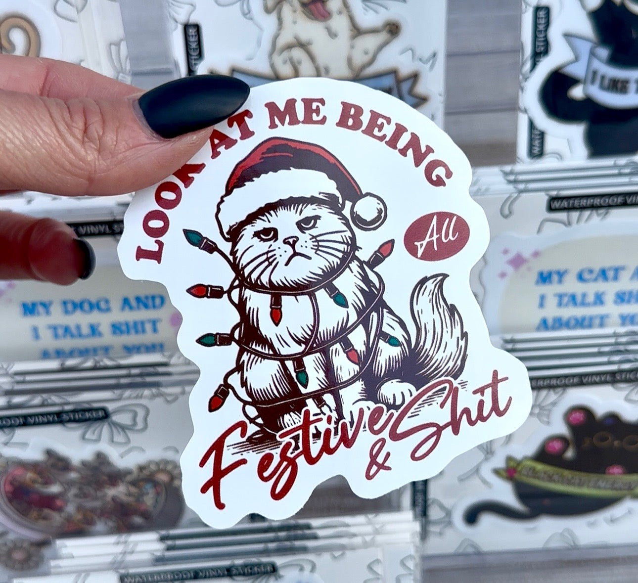 Cat being festive & sh*t