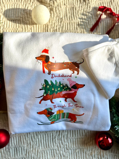 Dachshund All The Way Crewneck Sweatshirt