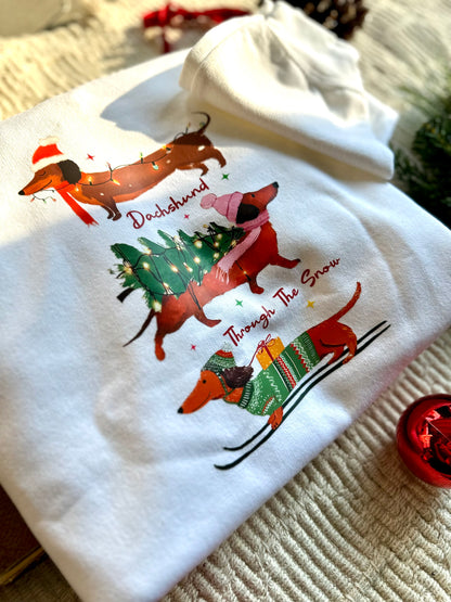 Dachshund All The Way Crewneck Sweatshirt