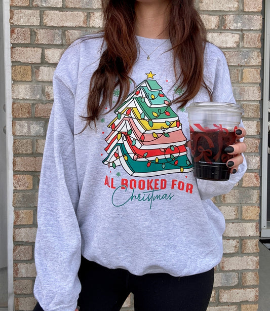 All Booked for Christmas Crewneck Sweatshirt