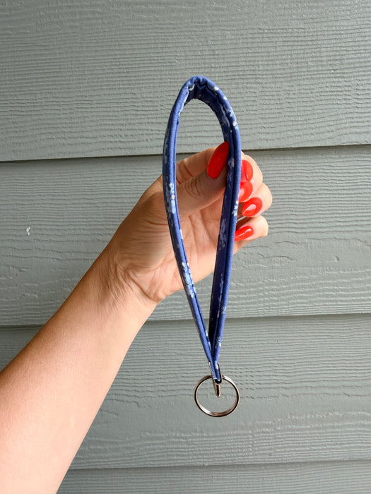 Blue Floral Wristlet
