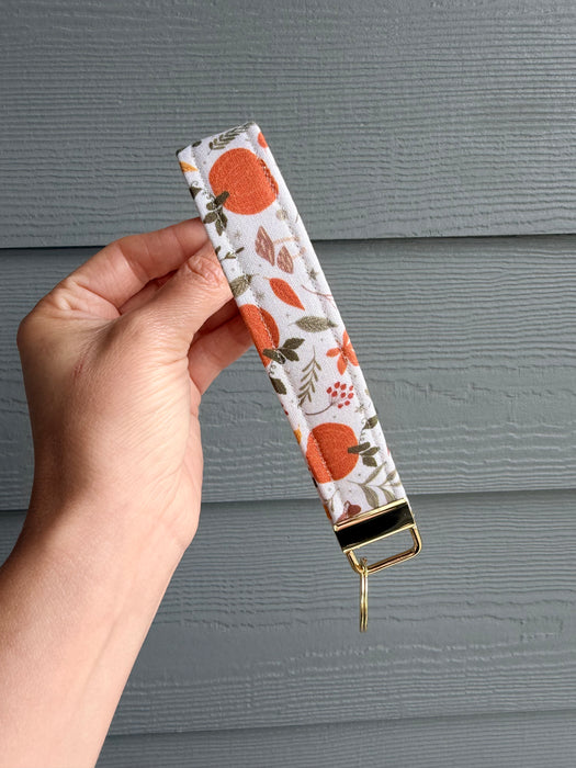 Fall Pumpkin Wristlet